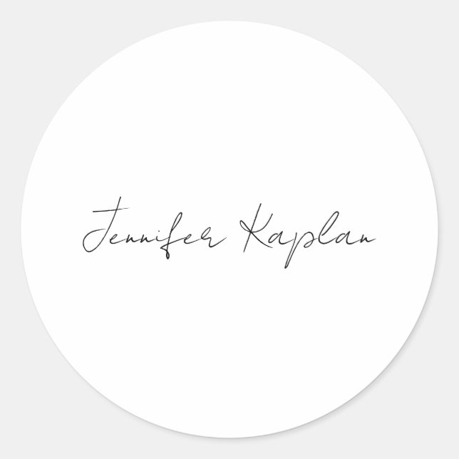 Creative Classical White Minimalist Professional Classic Round Sticker (Front)