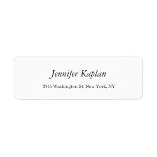 Creative Classical White Minimalist Professional Return Address Label