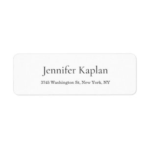 Creative Classical White Minimalist Professional Return Address Label