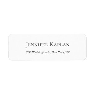 Creative Classical White Minimalist Professional Return Address Label