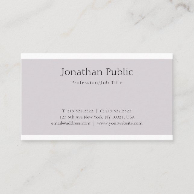 Creative Clean Graphic Design Trendy Plain Modern Business Card (Front)