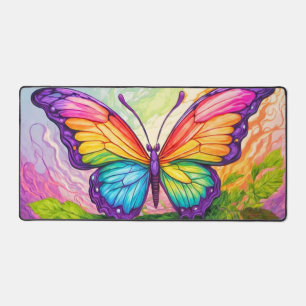Creative Colorful Butterfly Illustration Desk Mat