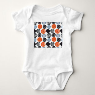 Creative, colorful geometric circle pattern. baby bodysuit