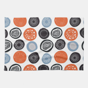 Creative, colorful geometric circle pattern. tea towel