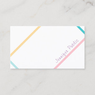 Creative Colorful  Modern Design Hand Script Text Business Card