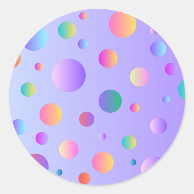 Creative Colourful Bubbles Classic Round Sticker (Front)