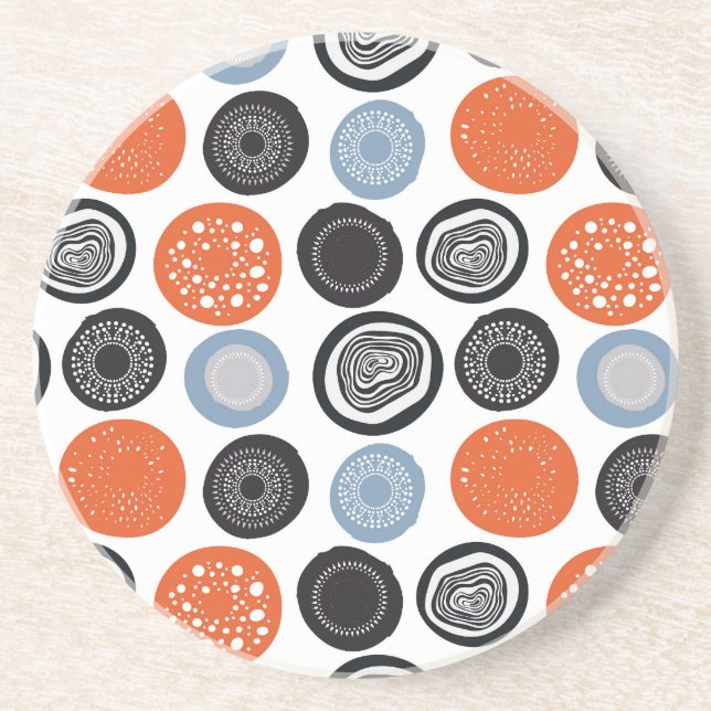 Creative, colourful geometric circle pattern. coaster (Front)