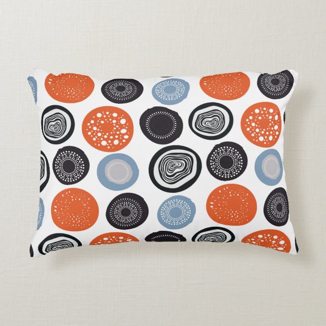 Creative, colourful geometric circle pattern. decorative cushion (Front)