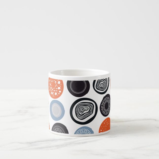 Creative, colourful geometric circle pattern. espresso cup (Front)