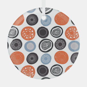 Creative, colourful geometric circle pattern. glass tree decoration