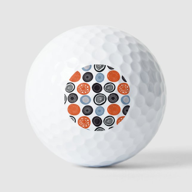 Creative, colourful geometric circle pattern. golf balls (Front)