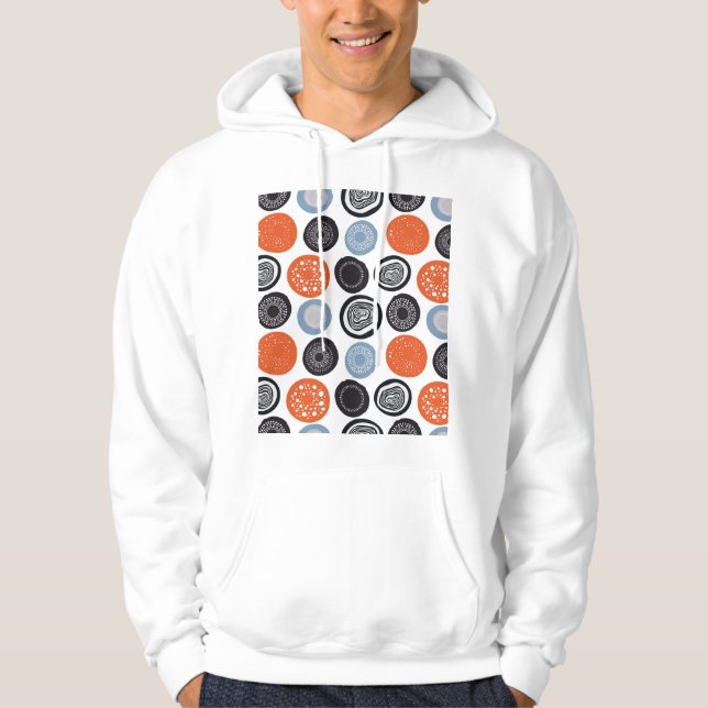 Creative, colourful geometric circle pattern. hoodie (Front)