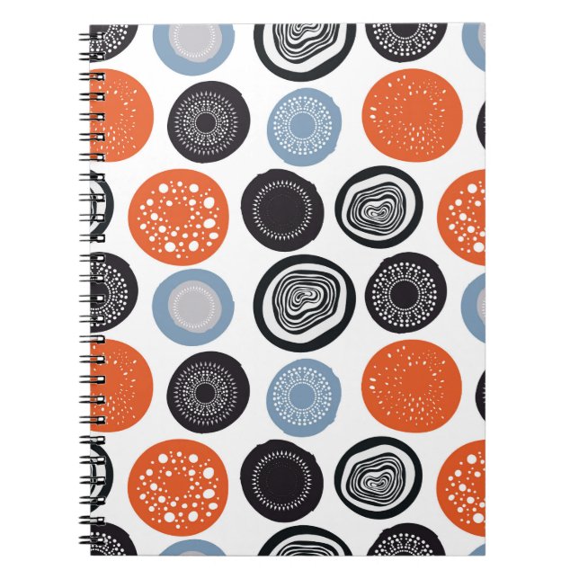 Creative, colourful geometric circle pattern. notebook (Front)