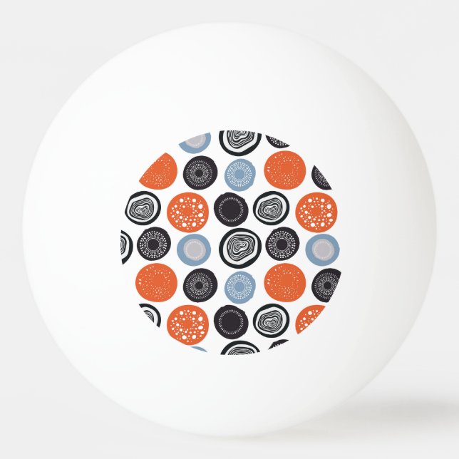 Creative, colourful geometric circle pattern. ping pong ball (Front)