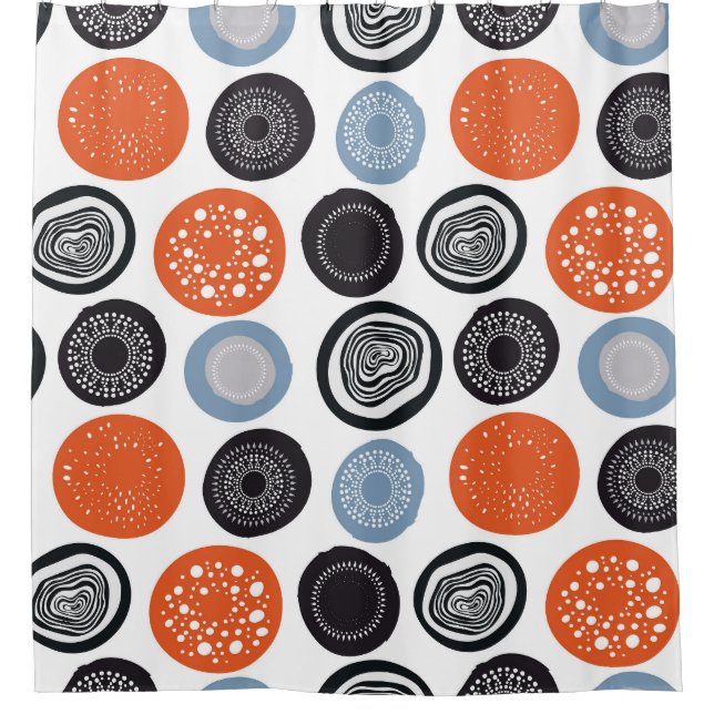 Creative, colourful geometric circle pattern. shower curtain (Front)