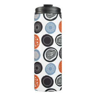 Creative, colourful geometric circle pattern. thermal tumbler