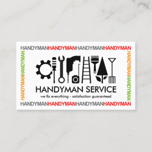 Creative Colourful HANDYMAN Border Frame Business Card