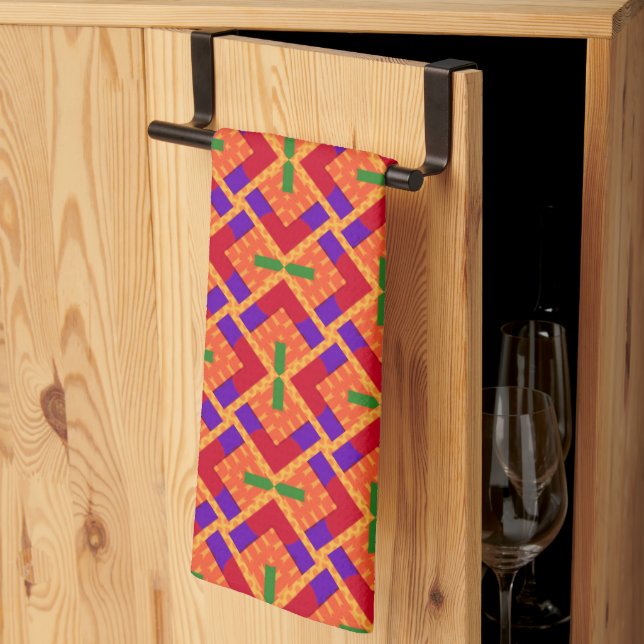 Creative Colourful Kente Pattern Kitchen Towel (Thirds Fold)