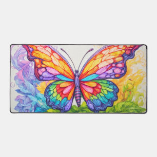 Creative Colourful Retro Butterfly Illustration Desk Mat