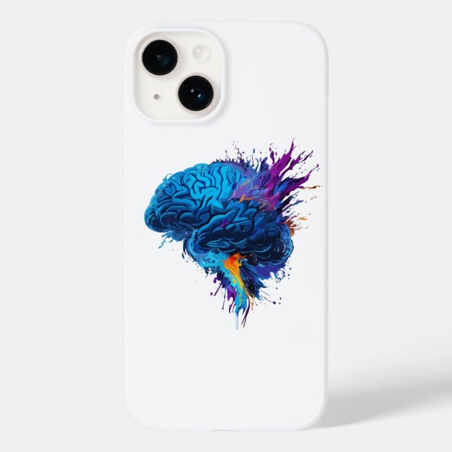 Creative Colourful Splash Brain Design Case-Mate iPhone Case (Back)