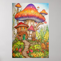 Creative Colourful Whimsical Mushroom Dwelling