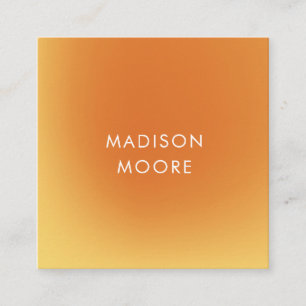Creative Colourful Yellow Orange Gradient Ombré Square Business Card