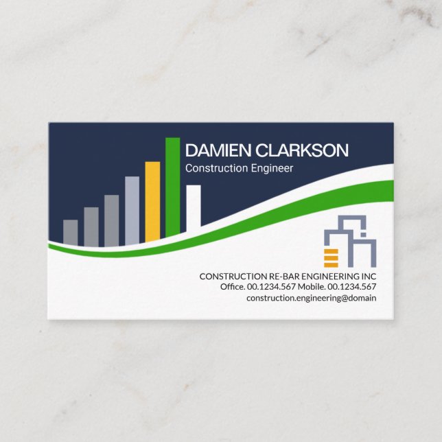 Creative Construction Rebar Civil Engineering Business Card (Front)