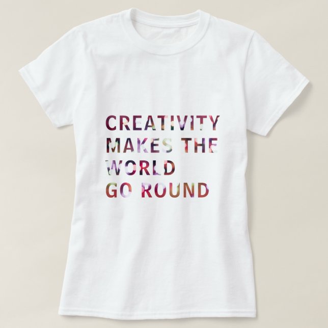 Creative Creativity Slogan Quote Red Bokeh T-Shirt (Design Front)