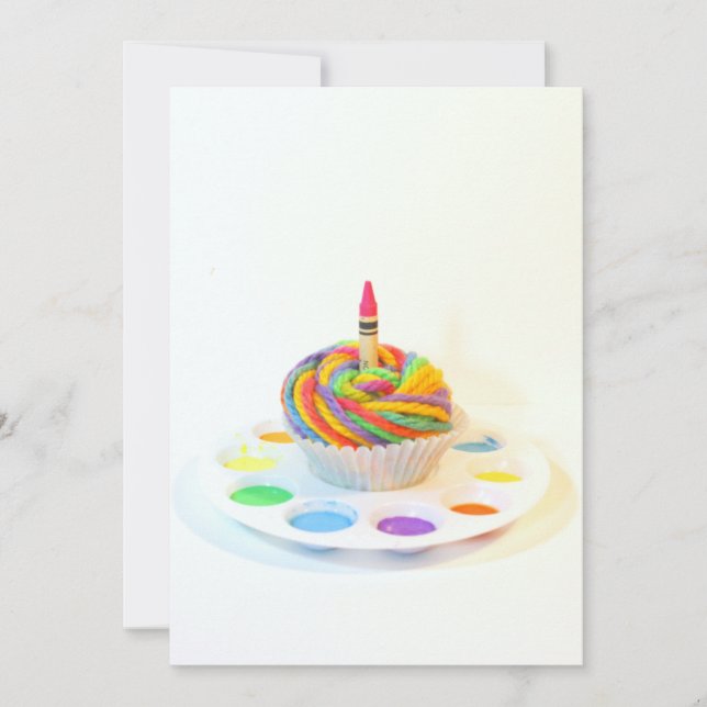 Creative Cupcake Birthday Party Invitation (Front)