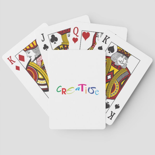 Creative Curved Colourful Random Styles Text Playing Cards (Back)