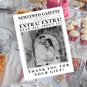 Creative Custom Minimalist Newspaper Photo Wedding Invitation