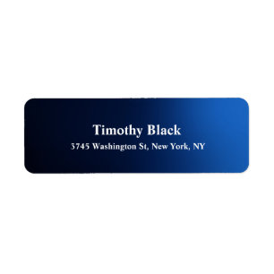 Creative Dark Blue Elegant Plain Modern Style Return Address Label