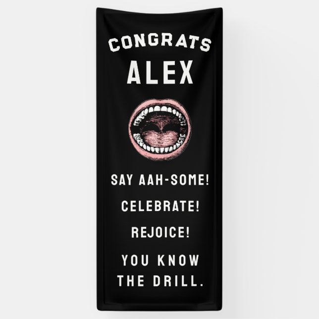 Creative Dental School Graduation Party Banner (Vertical)