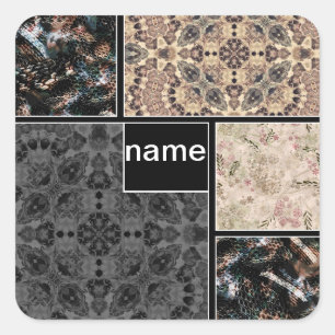 Creative design for your photos text ornamental sn square sticker