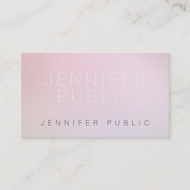 Creative Design Modern Elegant Colours Plain Chic Business Card (Front)