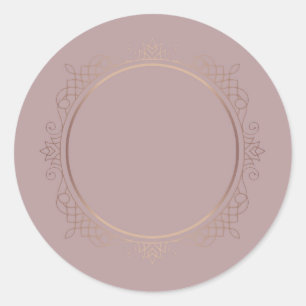 Creative Design Rose Gold Blank Template Add Text Classic Round Sticker