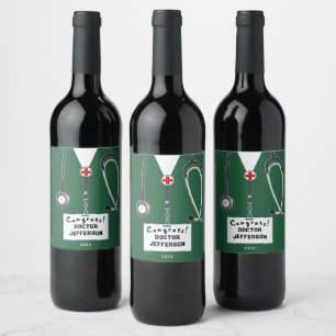 Creative Doctor Grad Party Wine Label
