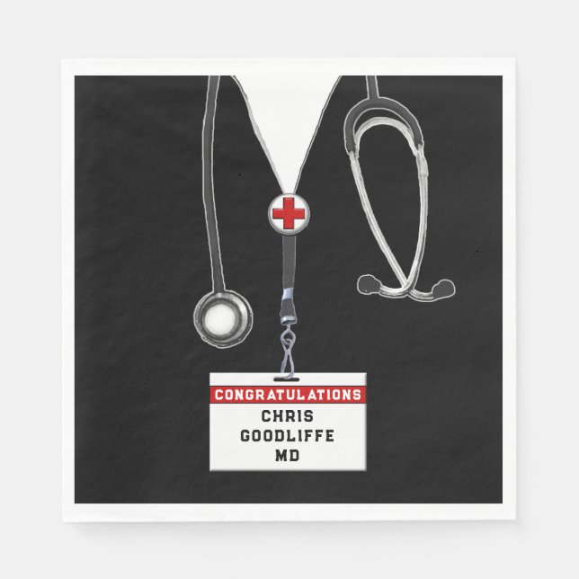 Creative Doctor Graduation Napkin (Front)
