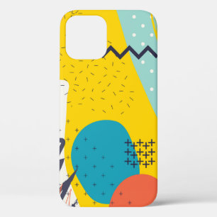 Creative doodle art header with different shapes a iPhone 12 case