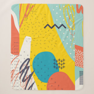 Creative doodle art header with different shapes a sherpa blanket