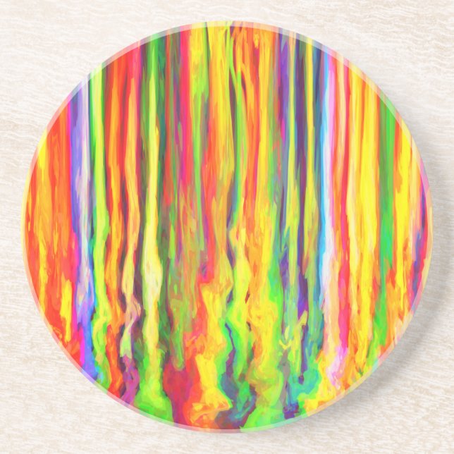 Creative Dripping Paint Streaks Abstract Art Coaster (Front)
