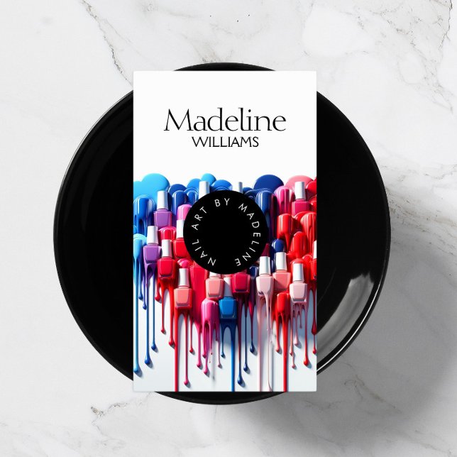 Creative Dripping Polish Nail Artist Salon  Business Card (Creator Uploaded)