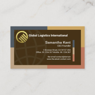 Creative Dynamic Border Frame Global Import Export Business Card