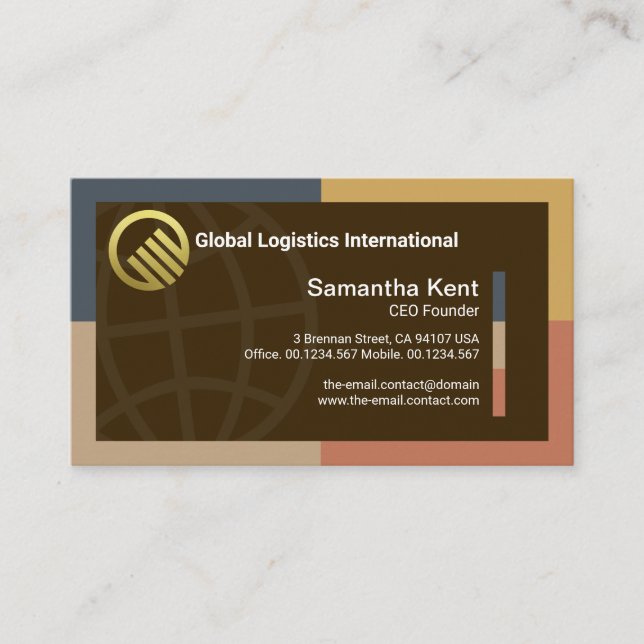 Creative Dynamic Border Frame Global Import Export Business Card (Front)