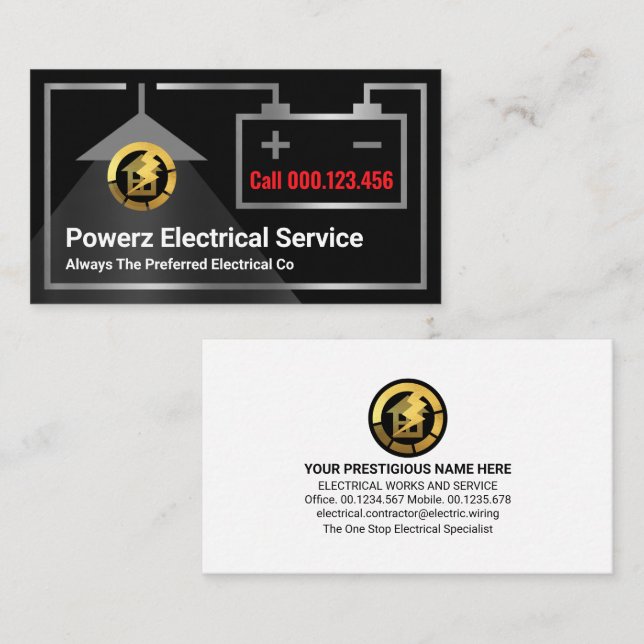 Creative Electric Circuit Frame Electrician Business Card (Front/Back)