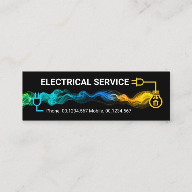 Creative Electric Circuit Lightning Strike Mini Business Card (Front)