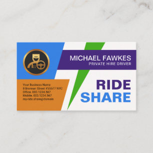 Creative Energetic Building Blocks Ride Share Business Card
