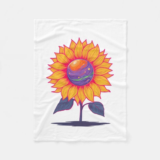 Creative Energy Bloom-white Fleece Blanket (Front)