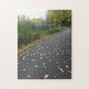 Creative fall trail woods photo jigsaw puzzle