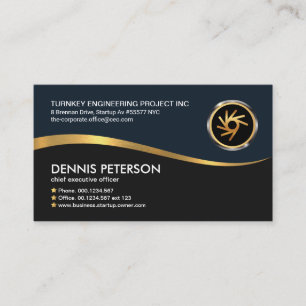 Creative Faux Gold Line Wave CEO Founder Business Card